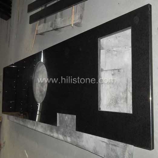 G684 Black Polished Countertop - Flat Edge