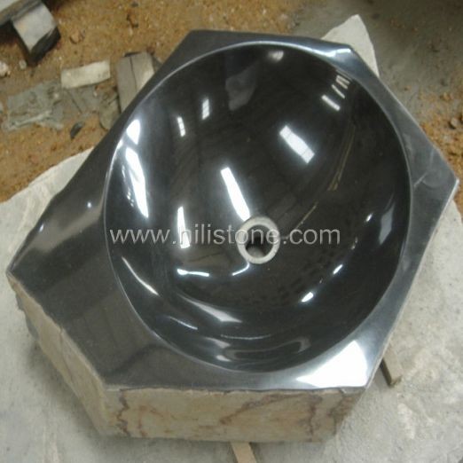Black Basalt Polished Stone Sink