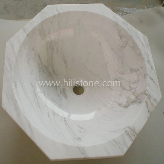 White Marble Polished Stone Sink