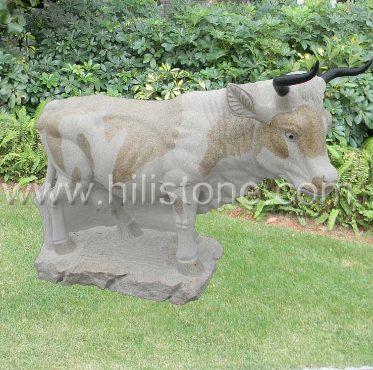 Stone Animal Sculpture Bull 1
