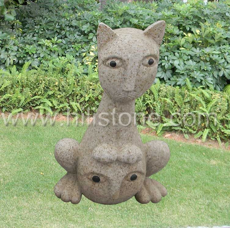 Stone Animal Sculpture Cat 1