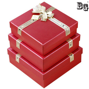 red paper gift boxes